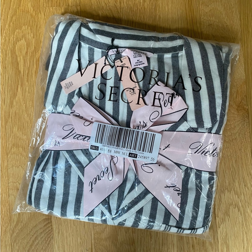 Victoria's Secret Gray Striped Pajama Set